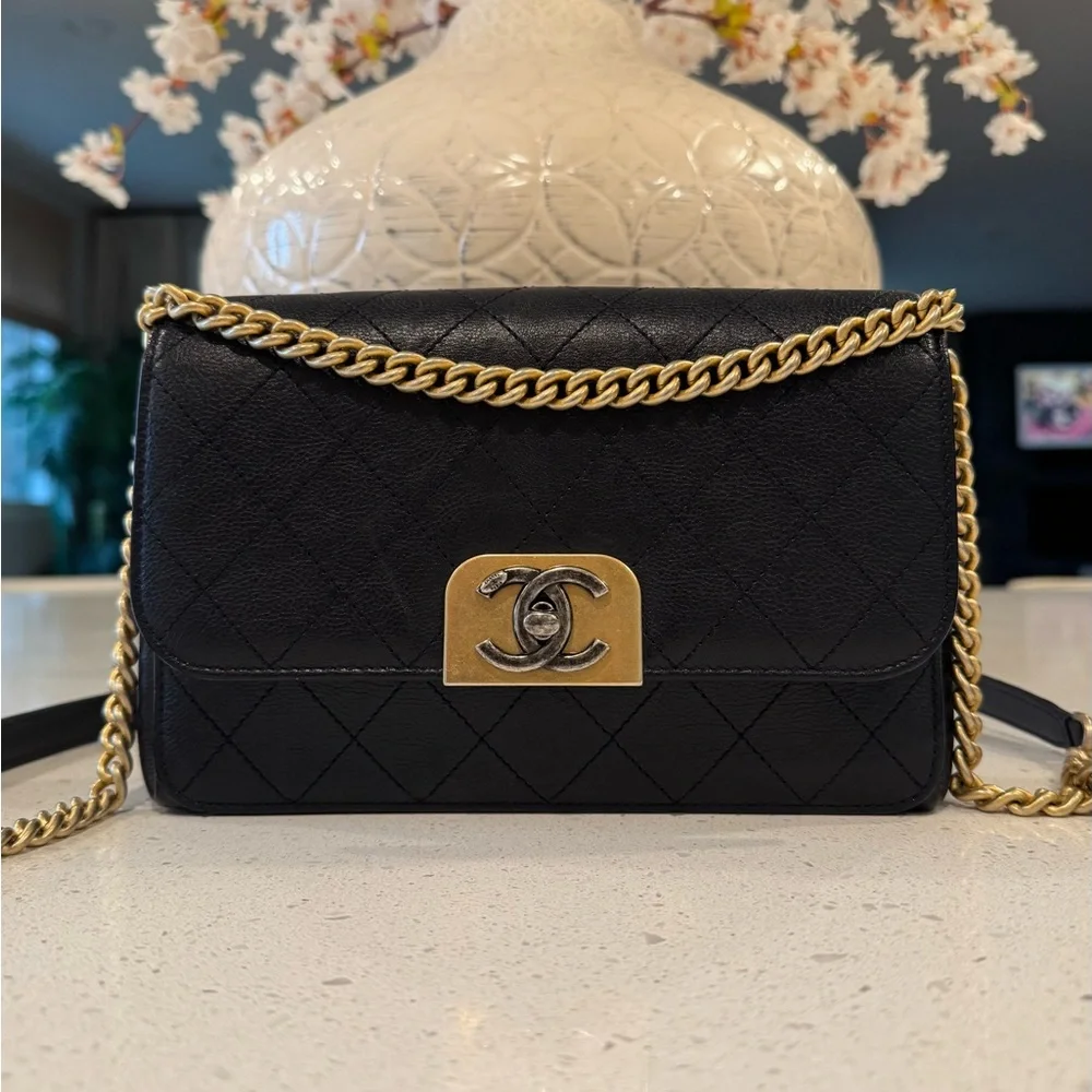 Chanel Quilted Small flap bag with mixed metal CC - Picture 1 of 7